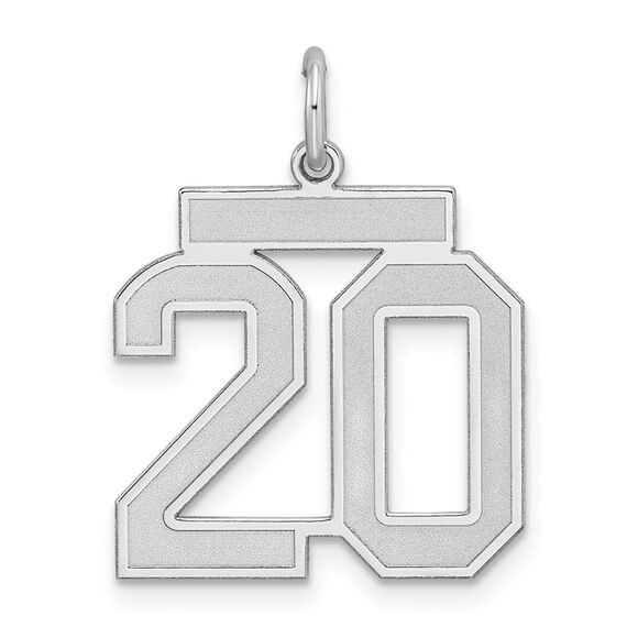 Sterling Silver Jersey Collection Medium Number 20 Pendant